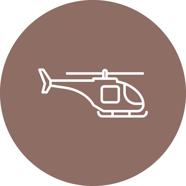 Imagen vectorial del icono del helicóptero del ejército Se puede usar para militares