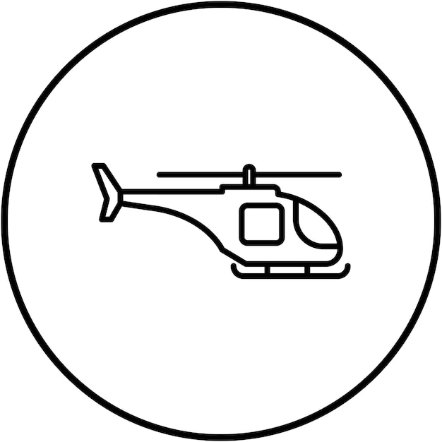 Imagen vectorial del icono del helicóptero del ejército Se puede usar para militares