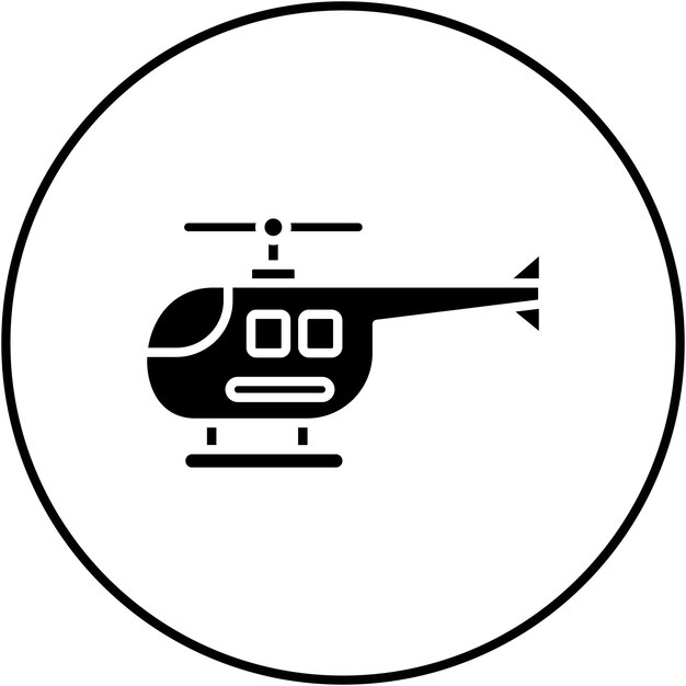 Imagen vectorial del icono del helicóptero Se puede utilizar para la aviación