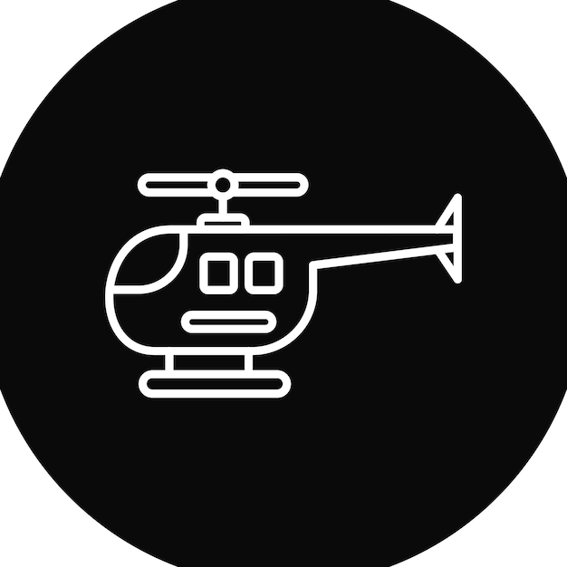 Imagen vectorial del icono del helicóptero Se puede utilizar para la aviación