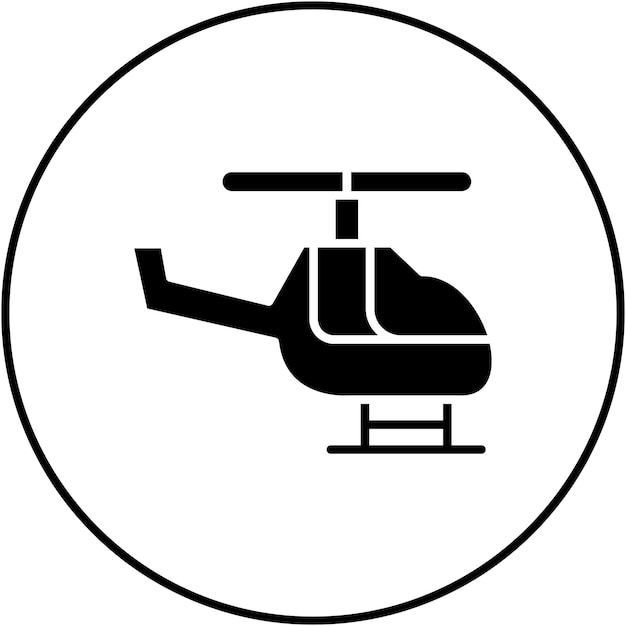 Imagen vectorial del icono del helicóptero Se puede utilizar para noticias y medios de comunicación