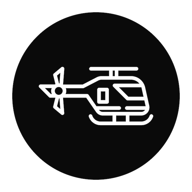 Imagen vectorial del icono del helicóptero Se puede utilizar para el Servicio de Emergencia