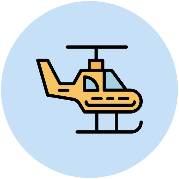 Imagen vectorial del icono del helicóptero Puede utilizarse para los Servicios Públicos