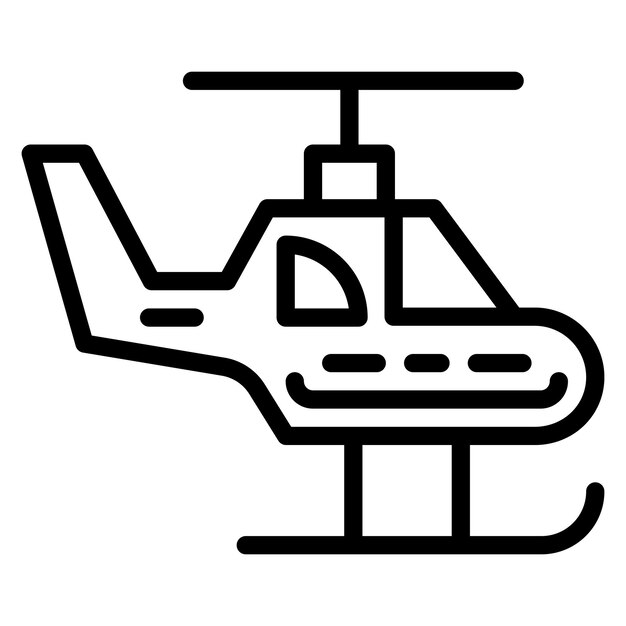 Imagen vectorial del icono del helicóptero Puede utilizarse para los Servicios Públicos