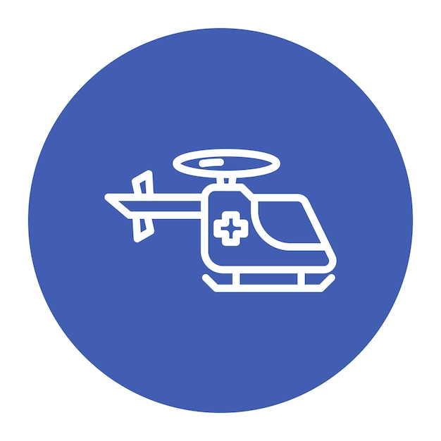 Imagen vectorial del icono del helicóptero de rescate Se puede utilizar para el rescate y la respuesta
