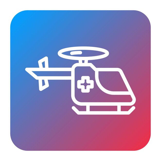 Imagen vectorial del icono del helicóptero de rescate Se puede utilizar para el rescate y la respuesta