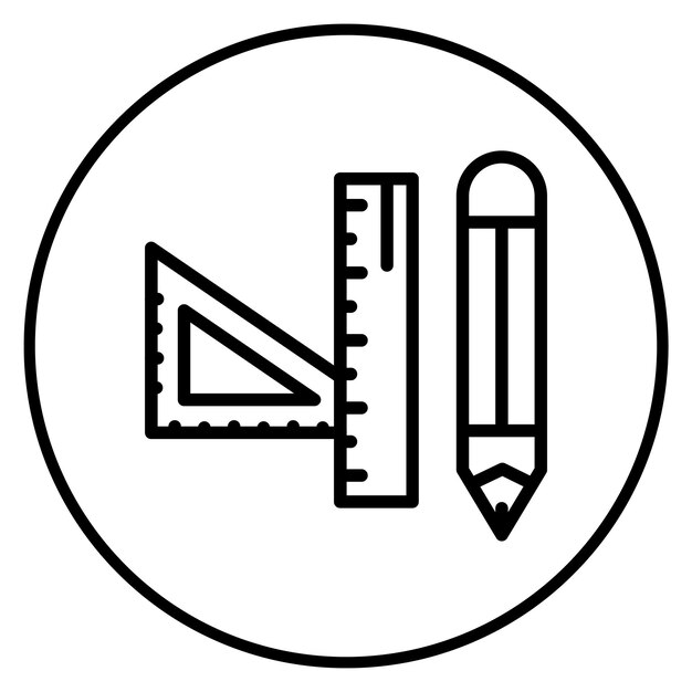 Imagen vectorial de icono de herramientas de dibujo Se puede utilizar para Ingeniero en Mecánica