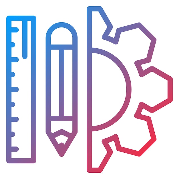 Imagen vectorial del icono de las herramientas del ingeniero Se puede utilizar para el ingeniero en mecánica