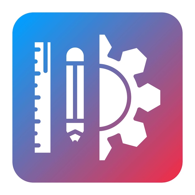 Imagen vectorial del icono de las herramientas del ingeniero Se puede utilizar para el ingeniero en mecánica