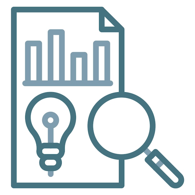 Imagen vectorial del icono de las herramientas de investigación Se puede utilizar para la investigación de mercado