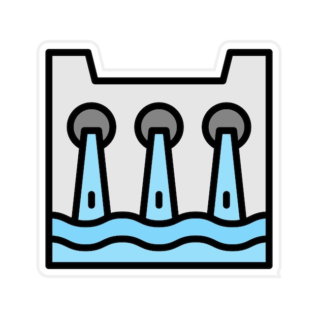 Imagen vectorial de icono hidroeléctrico Puede utilizarse para la fabricación