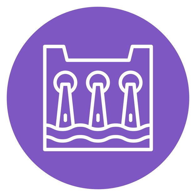 Imagen vectorial de icono hidroeléctrico Puede utilizarse para la fabricación