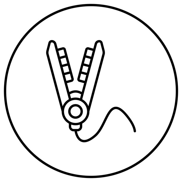 Imagen vectorial de icono de hierro para el cabello Se puede usar para peluquería