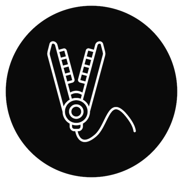 Imagen vectorial de icono de hierro para el cabello Se puede usar para peluquería