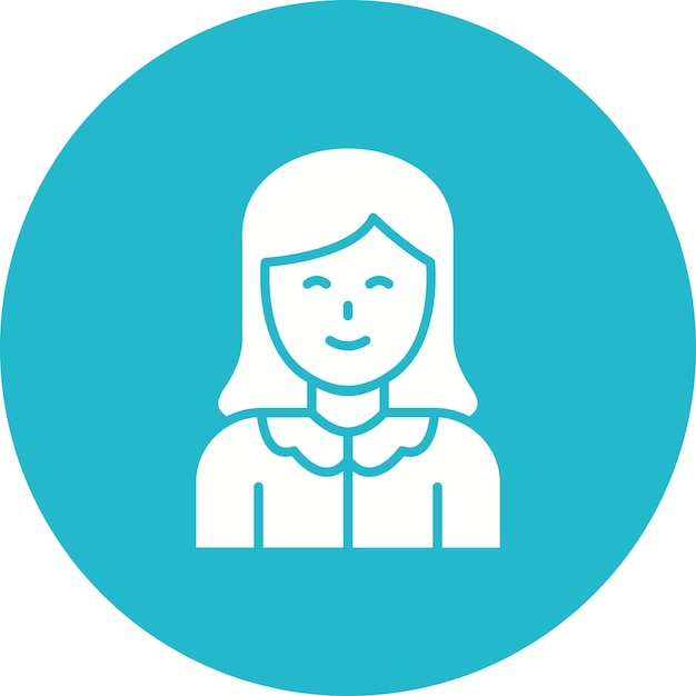 Imagen vectorial del icono de la hija Se puede usar para la vida familiar