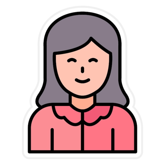 Imagen vectorial del icono de la hija Se puede usar para la vida familiar