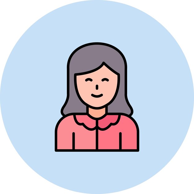 Imagen vectorial del icono de la hija Se puede usar para la vida familiar