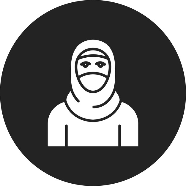 Imagen vectorial del icono del hijab Se puede usar para el Ramadán