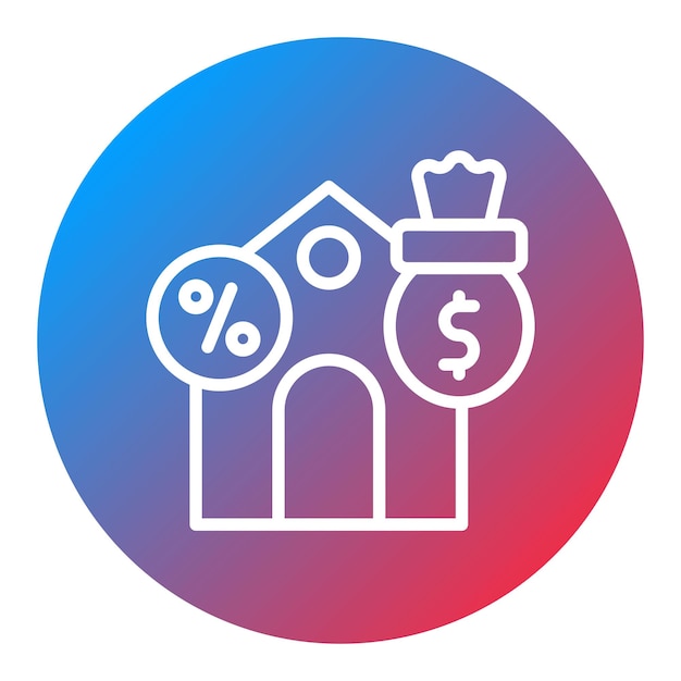Imagen vectorial del icono de la hipoteca se puede utilizar para la banca