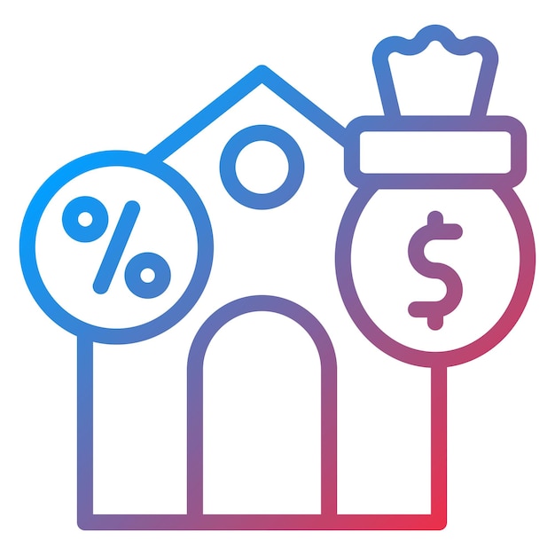 Imagen vectorial del icono de la hipoteca se puede utilizar para la banca