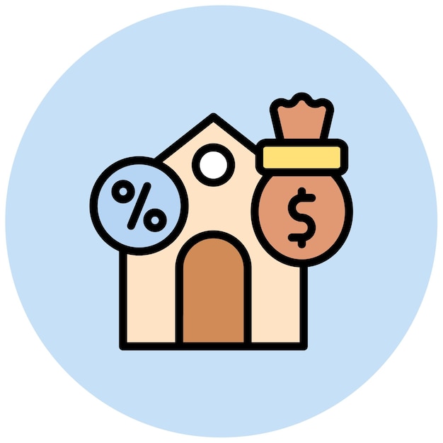 Imagen vectorial del icono de la hipoteca se puede utilizar para la banca