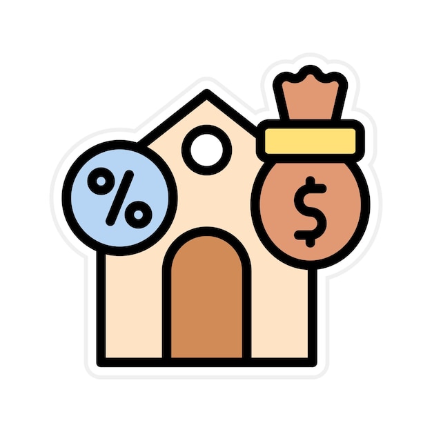 Imagen vectorial del icono de la hipoteca se puede utilizar para la banca