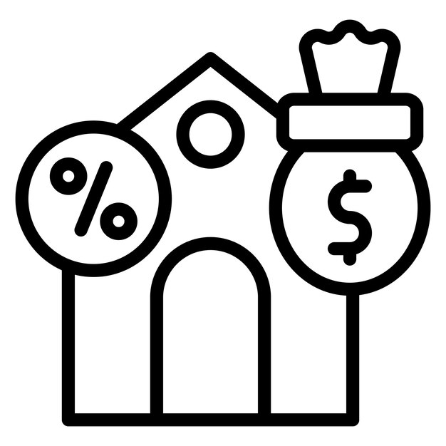 Imagen vectorial del icono de la hipoteca se puede utilizar para la banca