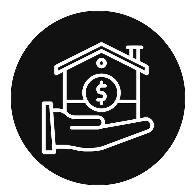 Imagen vectorial del icono de la hipoteca Se puede utilizar para el manejo de crisis