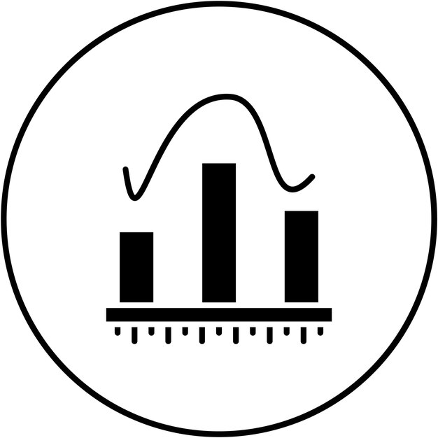 La imagen vectorial del icono del histograma se puede utilizar para la física
