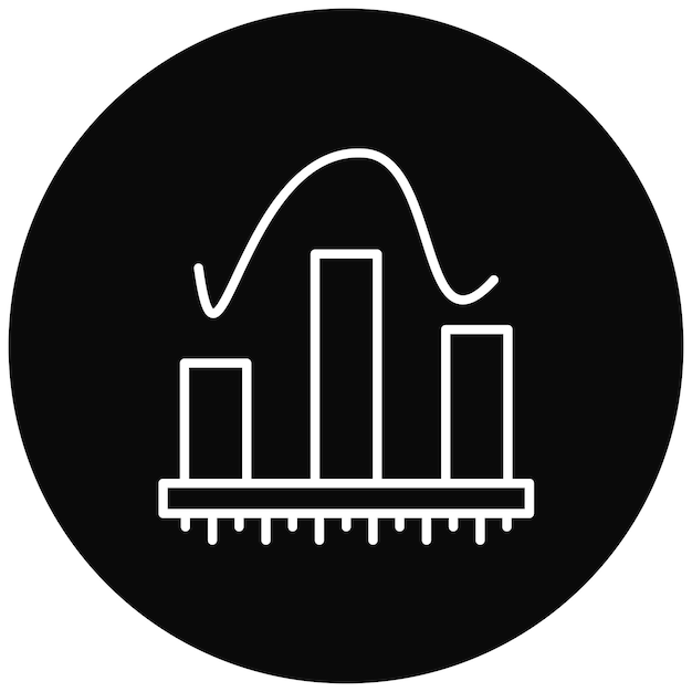 La imagen vectorial del icono del histograma se puede utilizar para la física