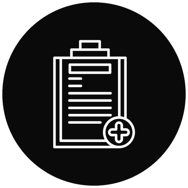 Imagen vectorial de icono de historia médica Se puede utilizar para Medicina I