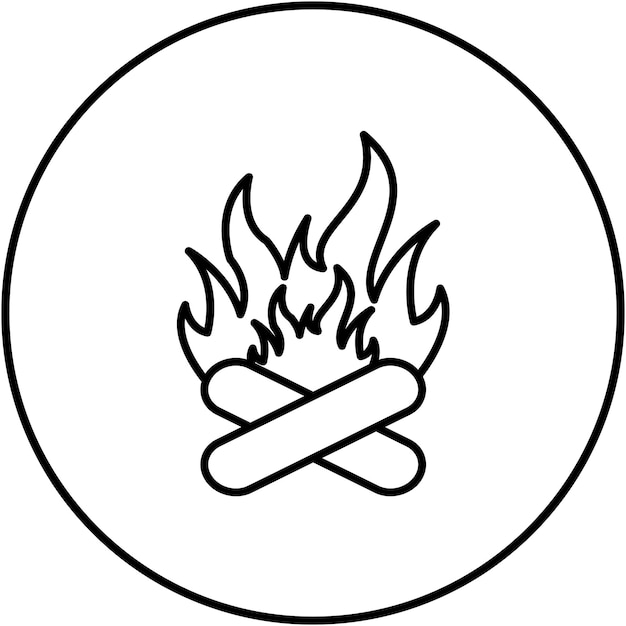 Imagen vectorial del icono de la hoguera Se puede utilizar para los Servicios de Emergencia