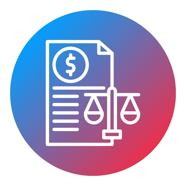 Imagen vectorial del icono de la hoja de balance Se puede utilizar para crédito y préstamo