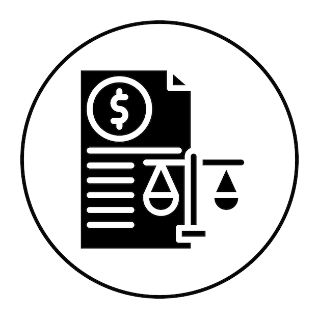 Imagen vectorial del icono de la hoja de balance Se puede utilizar para crédito y préstamo