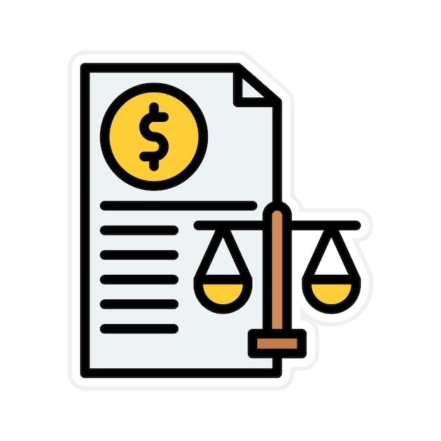 Imagen vectorial del icono de la hoja de balance Se puede utilizar para crédito y préstamo