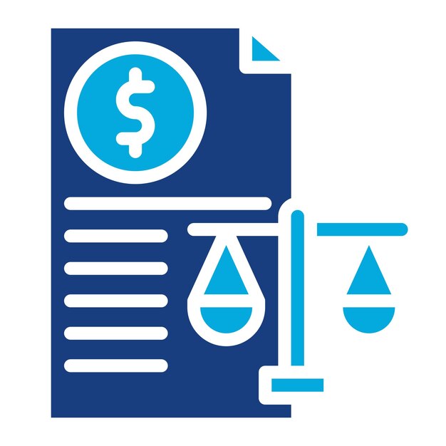 Imagen vectorial del icono de la hoja de balance Se puede utilizar para crédito y préstamo