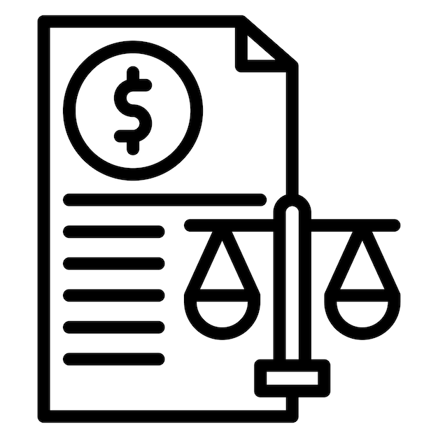 Imagen vectorial del icono de la hoja de balance Se puede utilizar para crédito y préstamo
