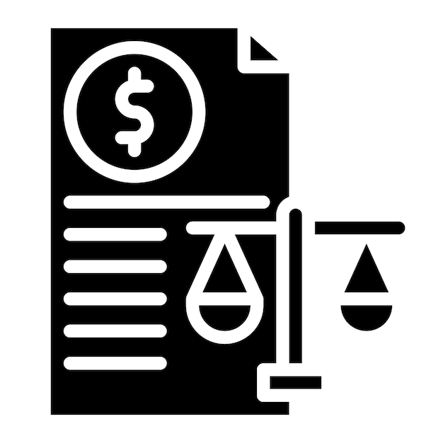 Imagen vectorial del icono de la hoja de balance Se puede utilizar para crédito y préstamo