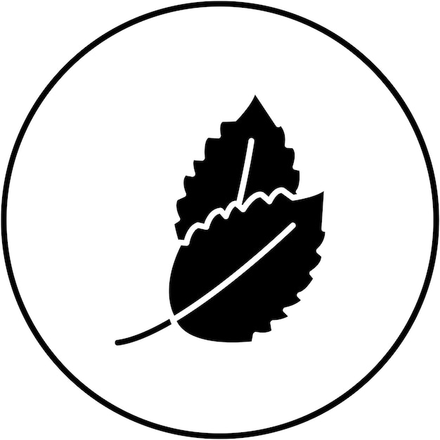 Imagen vectorial del icono de la hoja de la hierba Se puede utilizar para frutas y verduras
