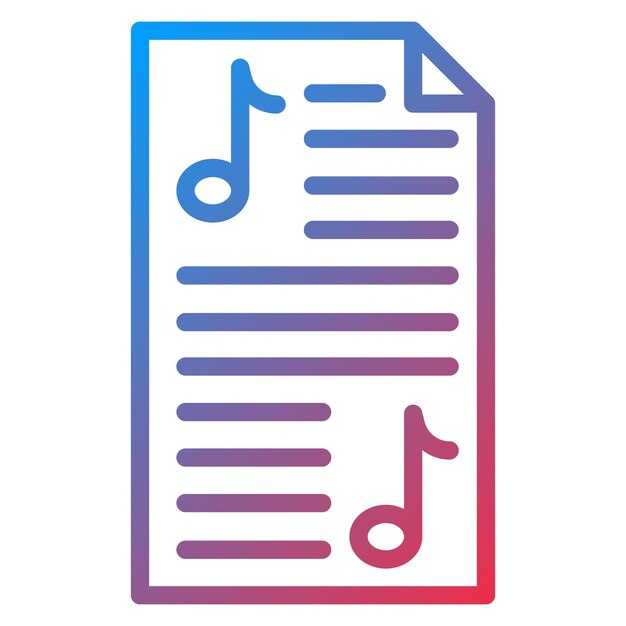 Imagen vectorial del icono de la hoja de música Se puede usar para Artist Studio