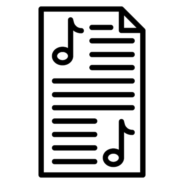 Imagen vectorial del icono de la hoja de música Se puede usar para Artist Studio