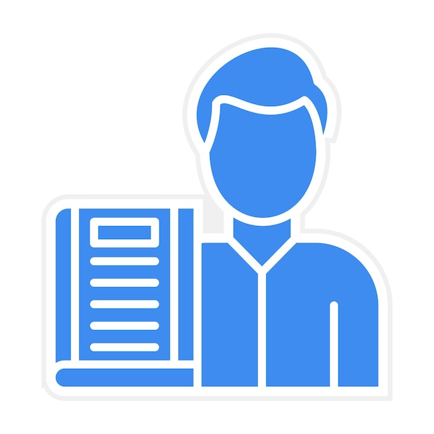 Imagen vectorial del icono del hombre de la biblioteca Se puede utilizar para la biblioteca