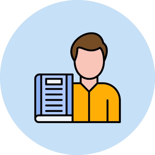 Imagen vectorial del icono del hombre de la biblioteca Se puede utilizar para la biblioteca