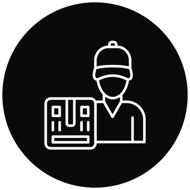 Imagen vectorial del icono del hombre de la entrega Se puede usar para Shopping Friday