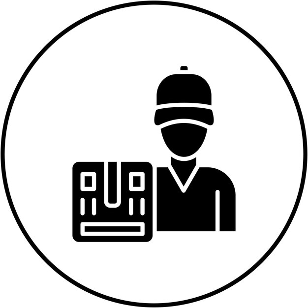 Imagen vectorial del icono del hombre de la entrega Se puede usar para Shopping Friday
