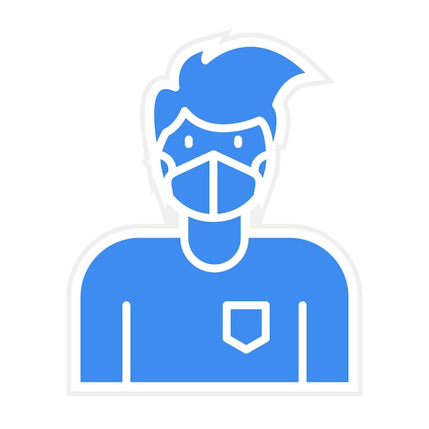 Imagen vectorial del icono del hombre con la máscara puede usarse para la contaminación