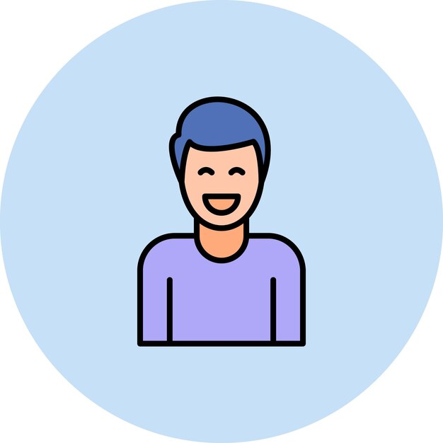 Imagen vectorial del icono del hombre sonriente Se puede usar para el cuidado dental