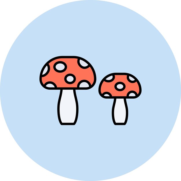 Imagen vectorial del icono del hongo Se puede usar para el restaurante