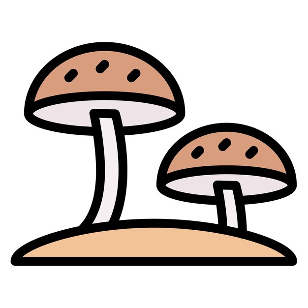 Imagen vectorial del icono de hongos Se puede utilizar para las características de la tela