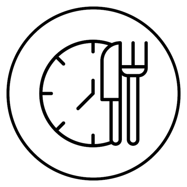 Imagen vectorial del icono de la hora del almuerzo Se puede usar para criar niños